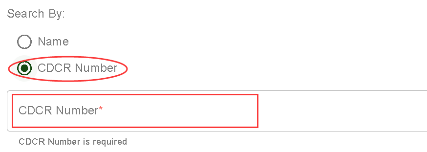 Search by CDCR Number