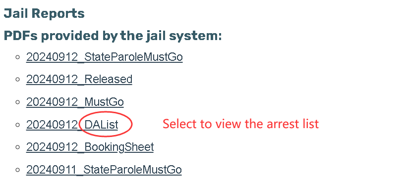 Humboldt County Jail Reports
